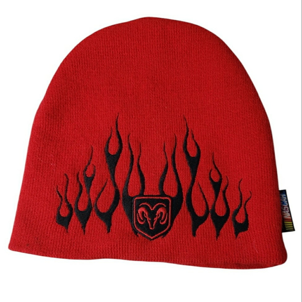 Dodge Licenced Trademark Flaming Ram Grab  Life By The Horns Beanie Cap Hat OS